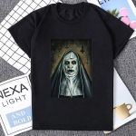 Horror Unholy Nun Graafilise tr&uuml;kiga unisex T-s&auml;rk Suvine vabamoeline lahtine pehme modaalne T-s&auml;rk T&auml;navar&otilde;ivad Hipster Hip Hop T-s&auml;rk 4XL