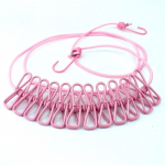 Tuulekindel Kaasaskantav V&auml;lipesun&ouml;&ouml;r Lihtne Kaasa V&otilde;tta Riputusn&ouml;&ouml;r Tuulekaitse Libisemiskindel Pesun&ouml;&ouml;r 12 Pesupulgaga Riiete Kuivati punane