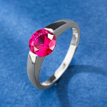 SpringLady 925 Sterling H&otilde;be &Uuml;mar L&otilde;ige 6,5 MM 1 CT Laboris Kasvatatud Safiir Rubiin Kivist Pulmas&otilde;rmus Kihlveo Peen Ehted Kingitused 5