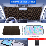 SEAMETAL Auto P&auml;ikesekaitse Esiklaasile Laser P&auml;ikesekaitse Kate Kokkupandav P&auml;ikesekaitse Soojusisolatsioon P&auml;ikesesirm Kate 145*80cm