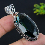 Natural Indicolite Tourmaline Gemstone 925 Sterling Silver Pendant 2.13 e3s12