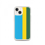 Coque iPhone 14 &ndash; PIXELFORMA &ndash; Drapeau du Rwanda &ndash; Silikoonist supp &ndash; T&auml;ielik kaitse &ndash; Rouge