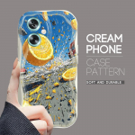 Armas koomiksimustriga kreemjas tekstuuriga korpus, lainelise servaga pehme silikoonkaanega telefoni&uuml;mbris OPPO Reno Realme jaoks OPPO A32