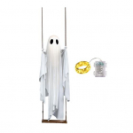 Halloweeni kaunistus V&auml;liskiikuv kummituse kaunistus LED-valgustitega Reguleeritav riputatav &otilde;udne kummituse kaunistus B