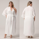 Yaoting Pluss Suuruses Satiin &Scaron;ifoon Sulgedega Pikk Hommikumantel Pyjama WP5013 2XL