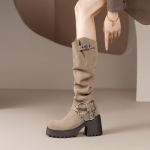 Mood Uued Naiste Retro Suede Saapad Pruun Pandlaga K&otilde;rged Saapad L&auml;&auml;ne Kauboi Saapad Naiste Saapad Mood Temperament Saapad Botas Mujer 35