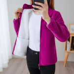 Naiste fliisjakk s&uuml;giseks ja talveks, paksendatud fliisist soe mantel, kahepoolne fliisist pealmine XL roosa punane v&auml;rv