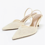 Moodsad Elegantsed N&ouml;&ouml;rp&auml;rlitega Kaunistatud Br&auml;ndi Kingad Naistele Seksikad Terava Ninaga Slingback &Otilde;hukese Kontsaga Disainerkingad Moodsad Pulmad Pruudikingad 35