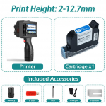 K&auml;sikasutusega tindiprinter 12,7 mm kiiresti kuivava tindiga teksti, QR-koodi, v&ouml;&ouml;tkoodi, partiinumbri, logo, kuup&auml;eva m&auml;rgistuste jaoks