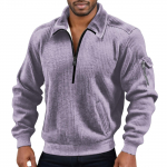 Meeste &uuml;hev&auml;rviline velvetist lukuga kaelusega pikkade varrukatega topp meeste vabaaja rev&auml;&auml;rkrae topp XL