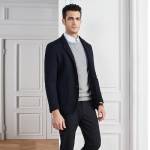 SHANSHAN Men's Wool Blend Business Casual Coat TD8802166 4XL