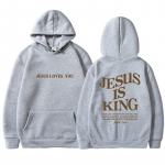 JESUS IS KING S&uuml;gis- ja talvepusad naistele, Amazon kapuutsiga pikkade varrukatega, kahepoolse kirjaprindiga naiste riided 3XL