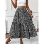 YYFS Naiste lillemustriga tr&uuml;kiga vabaaja suvised kevadised seelikud S