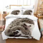 3D Hedgehog voodipesukomplekt Loomade udusulgedega tekikate Padjap&uuml;&uuml;r 2/3 tk s&uuml;nnip&auml;evakingitus AU180 * 210 t&auml;issuuruses Kiiresti kuivav pehme lihtne kodutekstiil Baby 100x135cm gray
