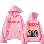 KATSEYE : THE BEAUTIFUL CHAOS TOUR Moodne pop Huppar Meeste Naiste vintage riided Fliis Pikkade varrukatega pulloverid &uuml;legabariidilised hupparid M pink
