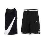 Nike L&otilde;tv korvpallivest ja l&uuml;hikesed p&uuml;ksid Komplekt Mehed Aktiivriided Must DH7133-013+DH7161-010 L black