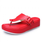 Suvised naiste pl&auml;tud Kingad Moodsad kiilplatvormiga sussid Retro Rooma V&auml;litingimustes Rannas avatud varbaga slaidid Chanclas Mujer Playa 35 punane