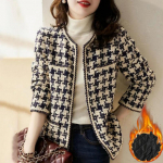 Kvaliteetne temperament naiste stiilis Tweed l&uuml;hike jope Naiste naiste s&uuml;gis Elegantne naiste mood jakk mantel Naiste topp XXXL