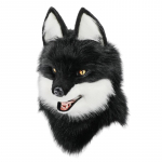 Realistlik Karvane Hundi Pea Mask M&uuml;ts Hingava Elutruu Disainiga Kost&uuml;&uuml;m Halloweeni Cosplay ja Karnevalide Pidude jaoks must valge v&auml;rv