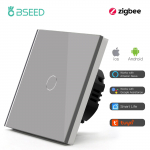 BSEED Zigbee 1/2/3-klahvilised puutel&uuml;litid Nutikas seinavalgusti l&uuml;liti Tuya Google Smart Life Alexa rakenduse juhtimine Klaaspaneel Ilma neutraaljuhtmeta EU standard