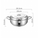 304 roostevabast terasest Jaapani tempura friteerimispann temperatuurikontrolliga induktsiooni- ja gaasipliitidele. 201 Stainless Steel