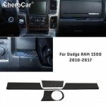 for 10-15 Dodge RAM 1500 Central Control Panel Cover Trim Stickers Carbon Fiber