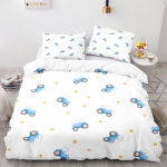 Koomiksitraktori tekikott akvarellstiilis ekskavaatorile lastele, teismeliste masinate buldooseri tekikott, magamistuba mugav EU Single(135*200cm)3pcs