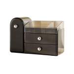 Kosmeetikakarp eemaldatava sahtliga 3-kihiline meigikorraldaja 27 pintslikohaga Tolmukindel Niiskuskindel Meigipintslite hoidja must