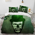 3D Breaking Bad Walter Hartwell Tekikott Voodipesukomplekt Tekikott Voodikomplekt Tekikate Padjap&uuml;&uuml;rKuningas Kuninganna Suurusega Voodipesukomplekt Laps EU Single(135*200cm)3pcs