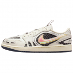Jordan Air Jordan 1 Low top Vintage Basketball Shoes Women's White Gray HQ2186-100 38
