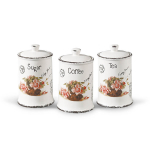 Zestaw 3 pojemnik&oacute;w ceramicznych na kawę, herbatę i cukier MAESTRO ROSE MR-20050-03cs
