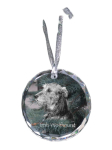 Irish Wolfhound - crystal bauble with a photo, dog photo in crystal, personalized Christmas tree ornament by Art-Dog brand puhas