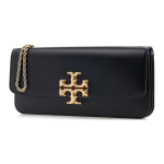 Tory Burch Eleanor Kuldne Topelt-T Logoga Kett-&Otilde;lakott Klapiga Naiste K&auml;ekotid Must 148608-001 Basic Set (Bag+Dust Bag)