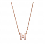 Hermes Mini Pop H Ripats Kommiroosa Kaelakee Naiste kaelakee Kuldne Roosa-kuldne H147992FO85 Box+Shopping Bag