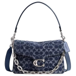 Coach Tabby 26 Kett-&otilde;larihm T&otilde;mblukuga Denim-&otilde;lakott Keskmine Naiste Tume Sinine -Gift Box Set (Basic Set+Black Counter Gift Box) tumesinine v&auml;rv
