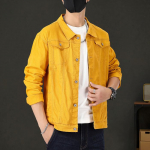 Kevadine ja s&uuml;gisene elastne teksajakk Meeste top paar Slim-fit teksajakk Meeste teksajakk vabaaja jope 3XL