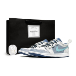 Jordan 1 Aurora Rift Abrasion Resistant Low top Vintage Basketball Shoes Men's Light Blue 553558-414(Team285-) 45.5