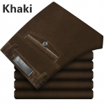 Meeste velvetist n&ouml;&ouml;rist p&uuml;ksid Stretch sirged p&uuml;ksid vabaaja vaba k&otilde;rge v&ouml;&ouml;kohaga retro &auml;riformaalne 30