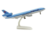 20cm MD11 Korean Air Lennuk M&otilde;&otilde;tkavas Lennuk Die-cast Sulam Metallist Lennuk M&auml;nguasi MD-11 Lennuki M&auml;nguasi Poistele Alusega Mudel Kingituseks sinine