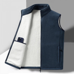 Moodne pluss-suuruses soe vest fliisist meeste lamba-ka&scaron;miirist soe varrukateta mantel meestele talvevest XS sinine