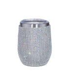 12oz L&auml;ikiv Teemant Tumbler Suletava Kaane ja Termosega Kohvitass Joogiklaas Roostevabast Terasest Kuum Termiline Peokink 301-400ml gray