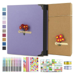 DIY Kleepsuraamat Fotoalbumi Komplekt 30 Lehek&uuml;ljeline K&otilde;vakaaneline Kraftpaberist Kleepsuraamat Fotoalbum M&auml;lestusteraamat Pulma-aastap&auml;evaks lilla