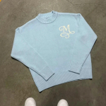 DRIPX Meeste Uus Mood High Street Vabaaja Streetwear Y2K Retro Pikkade Varrukatega Kampsun Signatuur M Logoga Muster Pullover Karbikujuline Kootud Top S sinine