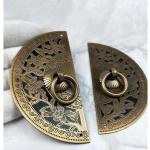 Hiina antiikvaskkapp k&auml;epide kingakapp riidekapi uks messingist retro m&ouml;&ouml;blinupp graveeritud &uuml;mmargused k&auml;epidemed uksekaunistus diameter 110mm