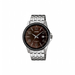 Casio 100 meetrit veekindel ja mitmek&uuml;lgne kvartsmehhanism roostevabast terasest rihm Jaapani ja Korea kell meeste kell pruun sihverplaat MTP-1344AD-5A2V must