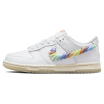 Nike Dunk Low GS Vikerkaarepael Swoosh Laste tossud Valge Mitmev&auml;rviline-Tume-Poni Heleh&otilde;be FN4861-100 39