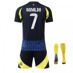 Laste Saudi Araabia Ronaldo Jalgpallis&auml;rk &Uuml;likond Spordivarustus Sinine Noorte Jalgpalli Treeningukomplekt 110-120 CM kollane