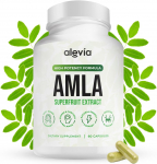 Alevia Orgaanilised Amla Kapslid 1000mg, Looduslik India Karusmarja Puuvilja Toidulisand, Ayurveda Tervise Heaolu 60 Kapslit pack of 1