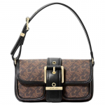 MICHAEL KORS Colby signatuurlogoga kaetud l&otilde;uendist ja pol&uuml;estrist k&auml;ekott mini naiste pruun ja must must