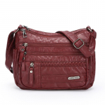 Keskealine &Otilde;lakott Naiste Pehme Nahast Mitmekihiline Crossbody Kott Emapoolne Kott punane